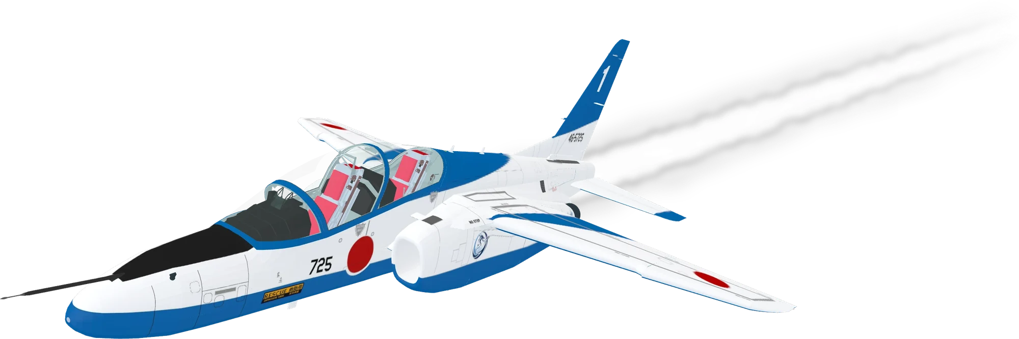TENRYU の 3D モデルから描いた T-4 ブルーインパルス